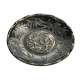 Maxbell Alloy Saucer Retro Chinese Style Tea Cup Coaster Bamboo Pattern 9.5cm Bronze - Aladdin Shoppers