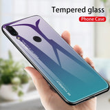 Maxbell Anti-scratches Gradient Glass Phone Case for Xiaomi Redmi Purple-Blue - Aladdin Shoppers