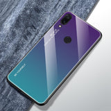 Maxbell Anti-scratches Gradient Glass Phone Case for Xiaomi Redmi Purple-Blue - Aladdin Shoppers