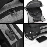 Maxbell Anti theft Laptop Backpack with USB Charging Port School Travel Bag Gray - Aladdin Shoppers