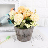 Maxbell Artificial Fake Flower Hydrangea Home/ Wedding Decor Brown Round Champagne - Aladdin Shoppers