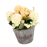 Maxbell Artificial Fake Flower Hydrangea Home/ Wedding Decor Brown Round Champagne - Aladdin Shoppers