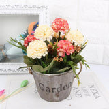 Maxbell Artificial Fake Flower Hydrangea Home/ Wedding Decor Brown Round Pink - Aladdin Shoppers