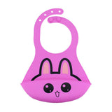 Maxbell Baby Bibs Silicone Comfortable Soft Toddlers Feeding Bibs Button Rose Red - Aladdin Shoppers