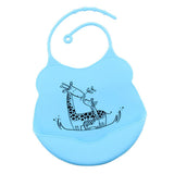 Maxbell Baby Bibs Silicone Comfortable Soft Toddlers Feeding Bibs Giraffe_Blue - Aladdin Shoppers