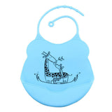 Maxbell Baby Bibs Silicone Comfortable Soft Toddlers Feeding Bibs Giraffe_Blue - Aladdin Shoppers