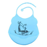 Maxbell Baby Bibs Silicone Comfortable Soft Toddlers Feeding Bibs Giraffe_Blue - Aladdin Shoppers