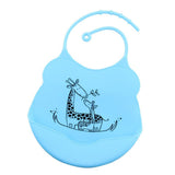 Maxbell Baby Bibs Silicone Comfortable Soft Toddlers Feeding Bibs Giraffe_Blue - Aladdin Shoppers