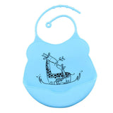 Maxbell Baby Bibs Silicone Comfortable Soft Toddlers Feeding Bibs Giraffe_Blue - Aladdin Shoppers