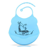 Maxbell Baby Bibs Silicone Comfortable Soft Toddlers Feeding Bibs Giraffe_Blue - Aladdin Shoppers