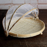 Maxbell Bamboo Fruit Basket Fruit Vegetable Organizer with Pop Up Mesh Food Storage - Aladdin Shoppers