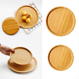 Maxbell Bamboo Fruits Serving Tray Cake Dessert Ice Cream Bread Breakfast Dish L - Aladdin Shoppers