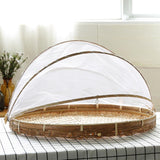 Maxbell Bamboo Serving Food Tent Basket Hand Woven Fruit Baskets Storage no Hole L - Aladdin Shoppers