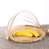 Maxbell Bamboo Serving Food Tent Basket Hand Woven Fruit Baskets Storage no Hole L - Aladdin Shoppers