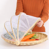 Maxbell Bamboo Serving Food Tent Basket Hand Woven Fruit Baskets Storage no Hole L - Aladdin Shoppers