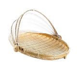 Maxbell Bamboo Serving Food Tent Basket Hand Woven Fruit Baskets Storage no Hole L - Aladdin Shoppers