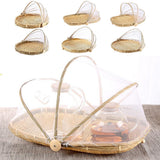 Maxbell Bamboo Serving Food Tent Basket Hand Woven Fruit Baskets Storage no Hole L - Aladdin Shoppers