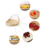 Maxbell Bamboo Serving Food Tent Basket Hand Woven Fruit Baskets Storage no Hole L - Aladdin Shoppers