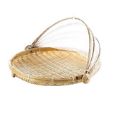 Maxbell Bamboo Serving Food Tent Basket Hand Woven Fruit Baskets Storage no Hole L - Aladdin Shoppers
