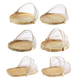 Maxbell Bamboo Serving Food Tent Basket Hand Woven Fruit Baskets Storage no Hole L - Aladdin Shoppers