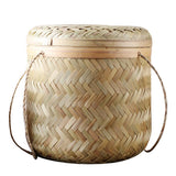 Maxbell Bamboo Storage Basket Hand Woven Tea Baskets Coffee Beans Storage Box L - Aladdin Shoppers