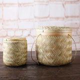 Maxbell Bamboo Storage Basket Hand Woven Tea Baskets Coffee Beans Storage Box L - Aladdin Shoppers