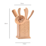 Maxbell Bamboo Tea Set Classic Gongfu Tea Service Tools Small Natural Wood Saucer E - Aladdin Shoppers