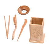 Maxbell Bamboo Tea Set Classic Gongfu Tea Service Tools Small Natural Wood Saucer E - Aladdin Shoppers
