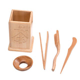Maxbell Bamboo Tea Set Classic Gongfu Tea Service Tools Small Natural Wood Saucer E - Aladdin Shoppers
