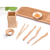 Maxbell Bamboo Tea Set Classic Gongfu Tea Service Tools Small Natural Wood Saucer E - Aladdin Shoppers