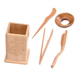 Maxbell Bamboo Tea Set Classic Gongfu Tea Service Tools Small Natural Wood Saucer E - Aladdin Shoppers
