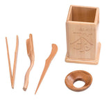 Maxbell Bamboo Tea Set Classic Gongfu Tea Service Tools Small Natural Wood Saucer E - Aladdin Shoppers