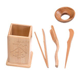 Maxbell Bamboo Tea Set Classic Gongfu Tea Service Tools Small Natural Wood Saucer E - Aladdin Shoppers
