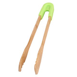 Maxbell Bamboo Toast Tongs Bread Salad Tongs Food Clip Baking Cooking Tongs Green 2 - Aladdin Shoppers