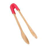 Maxbell Bamboo Toast Tongs Bread Salad Tongs Food Clip Baking Cooking Tongs Red 1 - Aladdin Shoppers