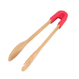 Maxbell Bamboo Toast Tongs Bread Salad Tongs Food Clip Baking Cooking Tongs Red 1 - Aladdin Shoppers