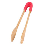 Maxbell Bamboo Toast Tongs Bread Salad Tongs Food Clip Baking Cooking Tongs Red 1 - Aladdin Shoppers