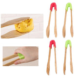 Maxbell Bamboo Toast Tongs Bread Salad Tongs Food Clip Baking Cooking Tongs Red 1 - Aladdin Shoppers