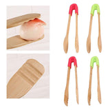 Maxbell Bamboo Toast Tongs Bread Salad Tongs Food Clip Baking Cooking Tongs Red 1 - Aladdin Shoppers