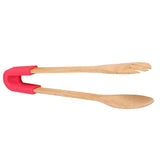 Maxbell Bamboo Toast Tongs Bread Salad Tongs Food Clip Baking Cooking Tongs Red 1 - Aladdin Shoppers