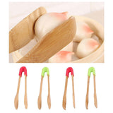 Maxbell Bamboo Toast Tongs Bread Salad Tongs Food Clip Baking Cooking Tongs Red 1 - Aladdin Shoppers