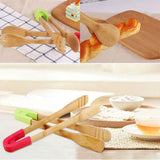 Maxbell Bamboo Toast Tongs Bread Salad Tongs Food Clip Baking Cooking Tongs Red 1 - Aladdin Shoppers