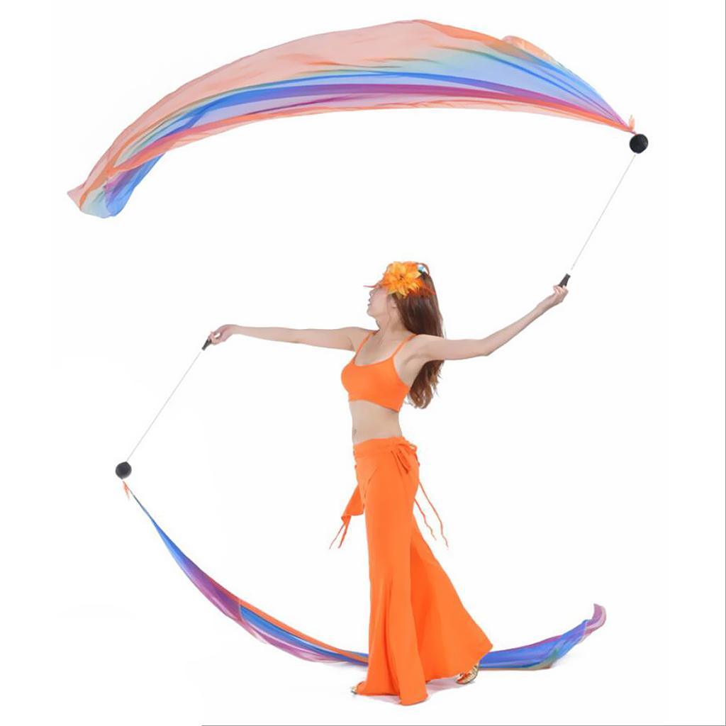 Maxbell Belly Dance Silk Veil Poi Throw Balls Dance Accessories Multi-Color Props E - Aladdin Shoppers