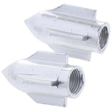 Maxbell Bicycle Valve Cap Rocket-shaped Tire Nozzle Adaptor Metal Cover Silver - Aladdin Shoppers