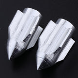 Maxbell Bicycle Valve Cap Rocket-shaped Tire Nozzle Adaptor Metal Cover Silver - Aladdin Shoppers