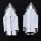 Maxbell Bicycle Valve Cap Rocket-shaped Tire Nozzle Adaptor Metal Cover Silver - Aladdin Shoppers