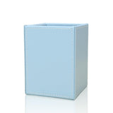Maxbell Blue Plain Square Leather Pen Container Brush Pot Tabletop Storage Box - Aladdin Shoppers