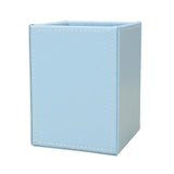 Maxbell Blue Plain Square Leather Pen Container Brush Pot Tabletop Storage Box - Aladdin Shoppers