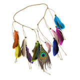 Maxbell Boho Women Indian Festival Feather Tassel Headband Hair Band Hippie Headdress Tribal Hair Rope - Aladdin Shoppers