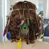 Maxbell Boho Women Indian Festival Feather Tassel Headband Hair Band Hippie Headdress Tribal Hair Rope - Aladdin Shoppers